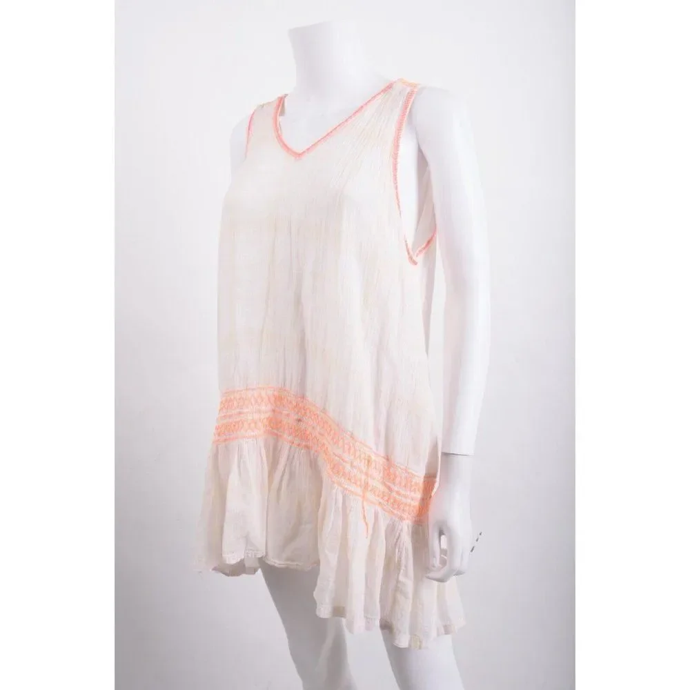 Free People Womens Plaid Mini Dress White Run with Me XS Sleeveless  ob770119